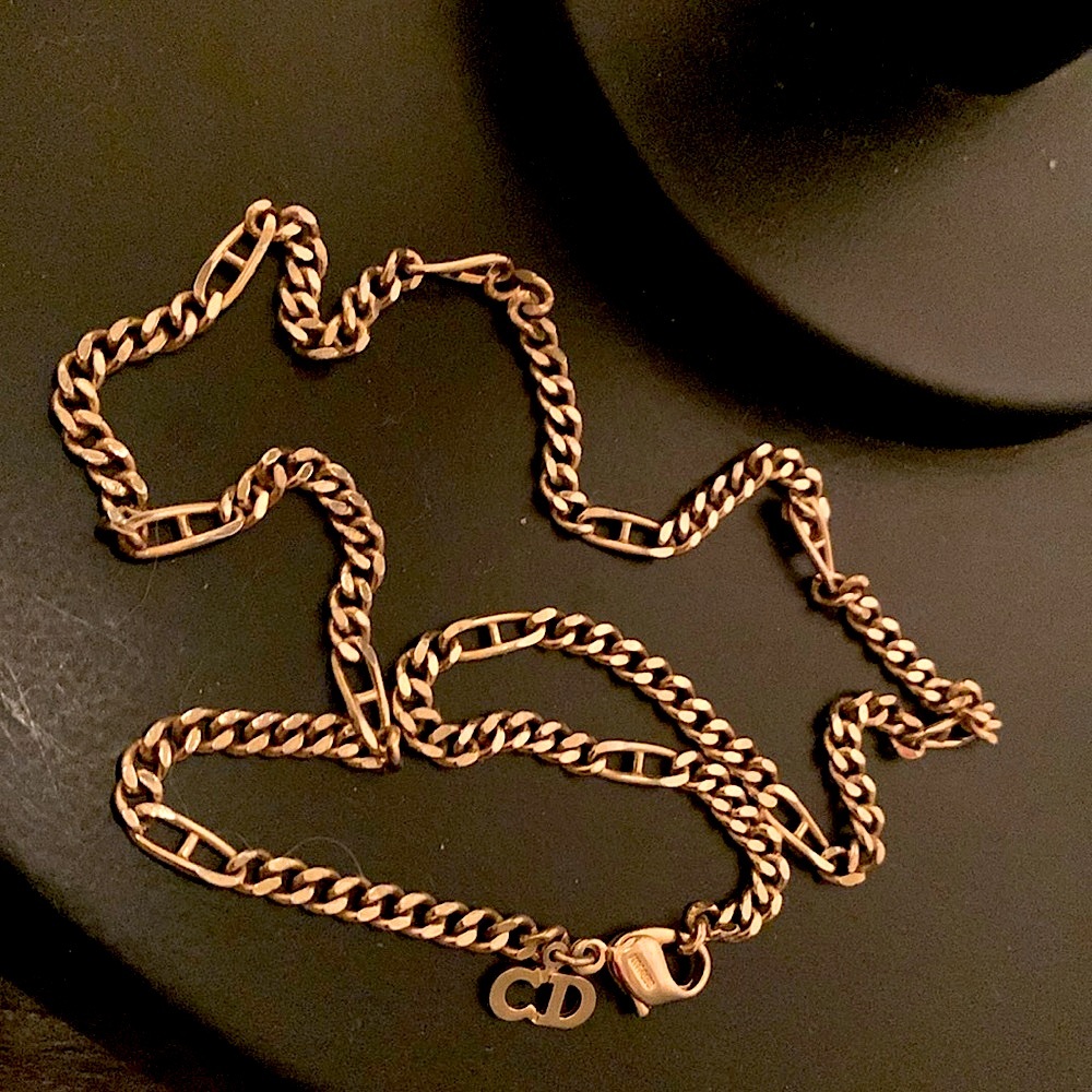 Christian Dior Vintage 70's Gold Figaro Chain Necklace Made In Germany Excellent - Picture 9 of 9